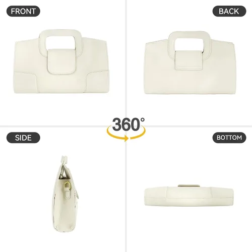 Vista 5 de Bolso de mano para mujer, estilo vintage, con solapa, bolso de mano de noche