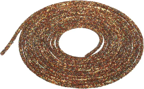 Vista 28 de MECCANIXITY Cuerda de lentejuelas con purpurina de 2.5 yardas, 6mm, 0.24 pulgadas, cuerda de tubo de lentejuelas con diamantes de imitación