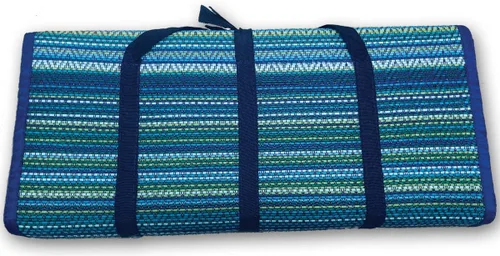 Vista 15 de Mad Mats® Alfombra geométrica para exteriores, tapete de plástico reversible (4 x 6 pies, tejido de cesta, piedra blanca)