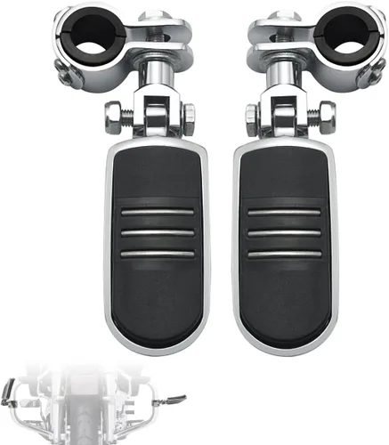 Vista 10 de FOVPLUE 1", 1.25" Estribos de autopista ajustables con abrazadera de 3 piezas para modelos Harley Touring Softail Dyna Sportster con protector