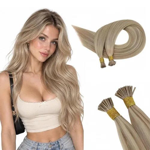 Vista 16 de RUNATURE K Tip - Extensiones de cabello humano real, ombré, pelo corto