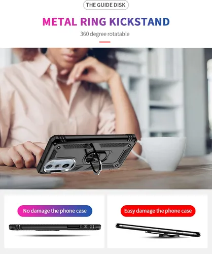 Vista 8 de Funda para Motorola Edge + 2022/Edge 30 Pro con [2 unidades] Protector de pantalla de cristal, para Moto Edge Plus 5G UW 2022, funda protectora