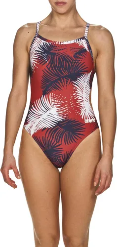 Vista 6 de Arena Traje de baño de una pieza Challenge Back con diseño de palma para mujer Negro