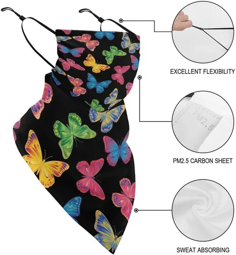 Vista 3 de Bufanda de protección solar UV, bufanda triangular reutilizable con lazo para las orejas