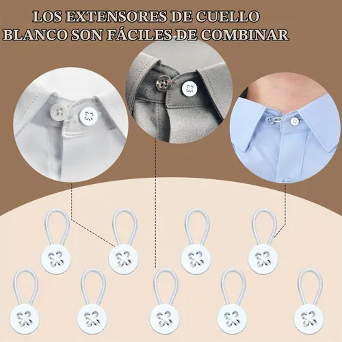 Vista 7 de 9 extensores de cuello para camisas de hombre, extensor de botón para camisas de vestir, extensor de cuello, extensor de cuello elástico suave
