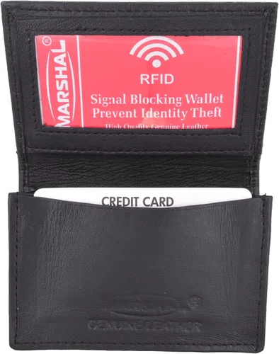 Vista 11 de Marshal Tarjetero de cuero RFID extensible para hombres y mujeres