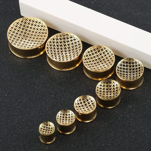 Vista 6 de 1 par de tapones para los oídos clásicos de acero inoxidable 316, hipoalergénicos, calibre 0.315 in-0.984 in (0G-1") Piercing para el cuerpo, 1 par
