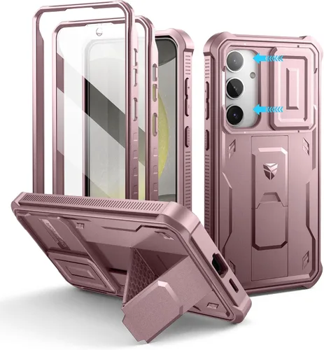 Vista 31 de Dexnor Funda para Samsung Galaxy S24 con Cubierta Deslizante Integrada para Cámara y Protector de Pantalla y Soporte, Funda Resistente a los Golpes