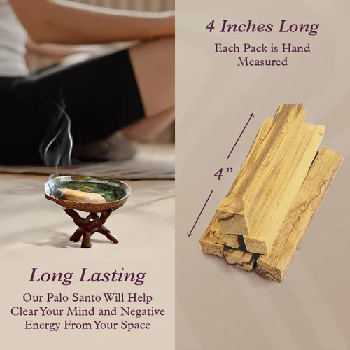 Vista 3 de Purple Canyon Palitos de incienso Palo Santo - Paquete de 6 Incienso natural cosechado de forma sostenible para manchas, meditación, limpieza