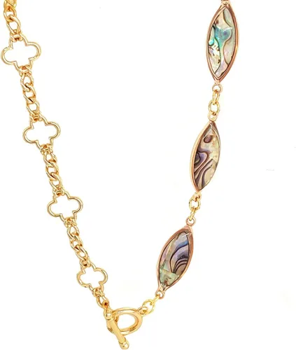 Vista 3 de Pulsera de cadena de eslabones cubanos chapada en oro de 18 quilates, delicada cadena de eslabones de clip plano, pulsera ajustable de concha