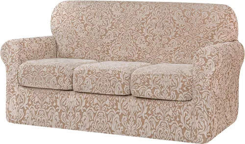 Vista 42 de SUBRTEX Juego de 5 fundas elásticas para sofá, fundas de cojín para respaldo, colección de protectores de muebles, para sofá de gran