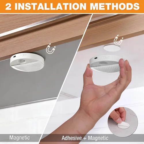 Vista 5 de EverBrite Luz Nocturna Recargable con Sensor de Movimiento LED Redonda, Luz Nocturna LED Activada por Movimiento con 3 Modos de Iluminación, Control