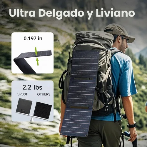 Vista 8 de ALLPOWERS Cargador de panel solar plegable de 21 W y 5 V, kit de carga solar SP001 con carga USB-A de 5 V y USB-C, panel solar portátil impermeable