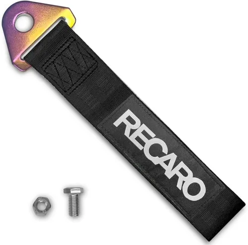 Vista 6 de Q1-TECH, Correa de remolque JDM – Cinturón de remolque de carreras deportivas, gancho de cuerda de tracción personalizado para parachoques delantero