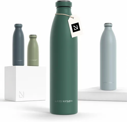 Vista 96 de LARS NYSØM Botella de agua aislada de acero inoxidable de 12 onzas, 17 onzas, 25 onzas, 34 onzas, 51 onzas, frasco térmico aislado para bebidas