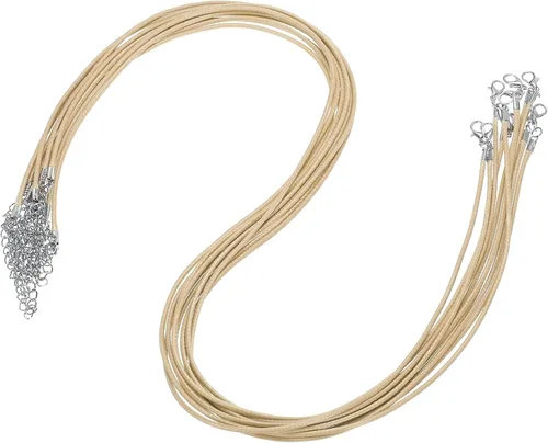 Vista 47 de MECCANIXITY 10 cordones de collar encerado de 18 pulgadas, cadena de collar a granel con cierre de 0.059 in de cuerda de cuero encerado para hacer