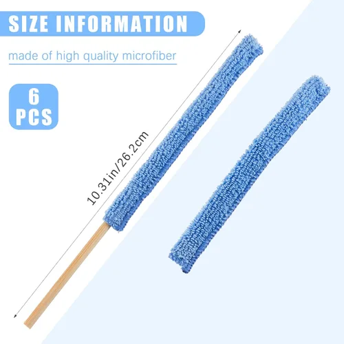 Vista 2 de Honeydak 6 piezas de microfibra con detalles de plumero, mini plumero, herramienta de limpieza de grietas, limpiador de ventilación de aire, cepillo