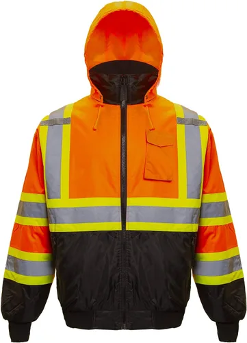 Vista 6 de JORESTECH Chaqueta de seguridad reflectante ANSI/ISEA 107-2015 y CSA Z96 compatible con la chaqueta de trabajo Naranja