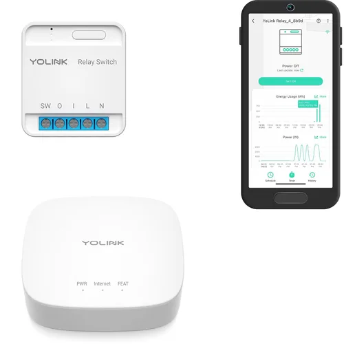 Vista 9 de YoLink Relé, interruptor inteligente, relé inteligente YoLink de 1/4 milla de alcance súper largo compatible con Alexa, Google e IFTTT, máx. 5