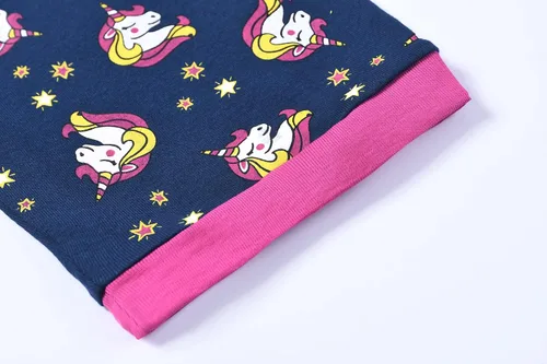 Vista 4 de Joyond Summer Pajamas for Girls Cotton Toddler Clothes Kids Short Sleeves Snug-Fit Sleepwear Unicorn Flamingo Pjs Set