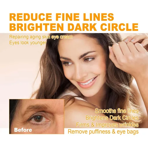 Vista 2 de Crema de ojos con péptido 5D, crema reparadora de ojos antienvejecimiento para ojeras e hinchazón, reducción diaria de arrugas, hidratante ligero
