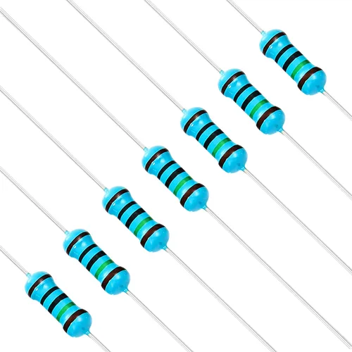 Vista 11 de Chanzon 100pcs 1/2W (0.5W) 1 Ω ohmios Resistencia fija de película metálica 0.01 ±1% Tolerancia 1R MF Orificio pasante Resistencias limitadoras
