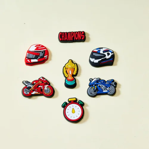 Vista 2 de 20 dijes para zapatos de motocicleta para zuecos Croc, dijes de motocicleta para niños y hombres, Metal no precioso., No es una piedra preciosa