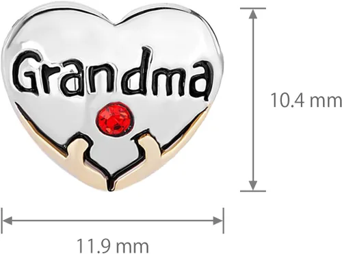 Vista 4 de Abalorio de corazón para abuela compatible con pulseras Pandora