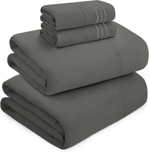 Vista 38 de Mocassi Juego de sábanas de lujo de 4 piezas, calidad prémium de hotel de 1800 hilos, ajuste fácil, sábanas y fundas de almohada resistentes a