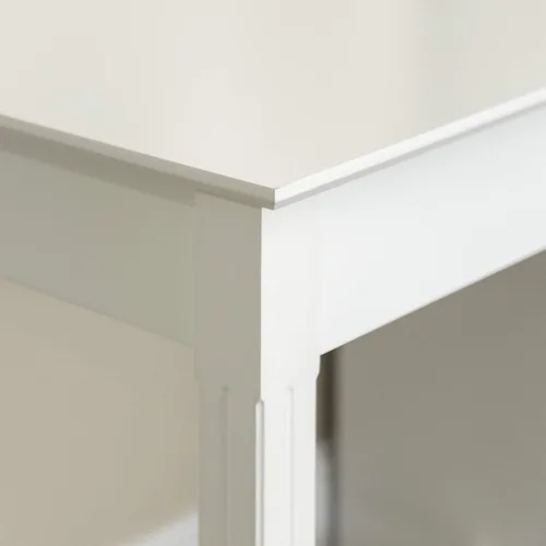 Vista 10 de We Furniture, Home Office Deluxe, escritorio para computadora, color negro, Madera Sólida, Blanco