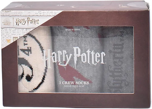 Vista 2 de Harry Potter Juego de 3 calcetines para maleta, color avena jaspeado, 1013, Avena