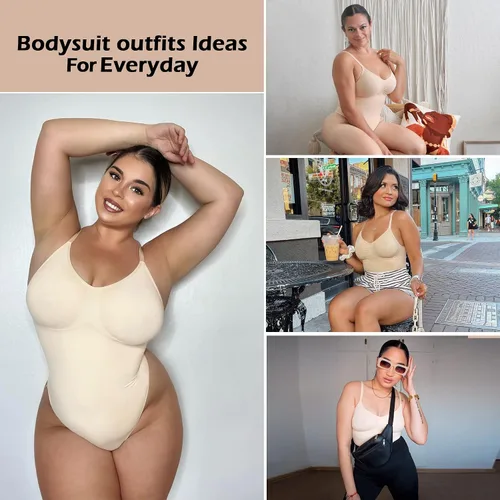 Vista 5 de SHAPERX Body para mujer con control de abdomen, moldeador sin costuras, moldeador de cuerpo