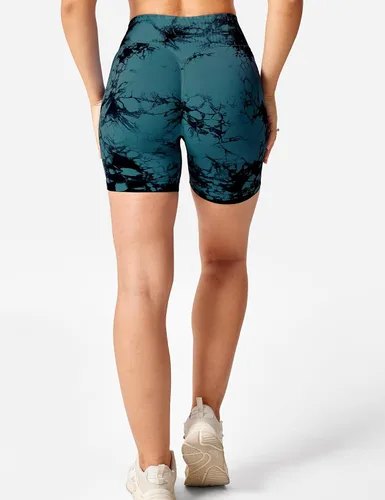 Vista 5 de YEOREO Pantalones cortos de entrenamiento profesionales para mujer, cintura cruzada en V, para gimnasio, cintura alta, sin costuras, pantalones
