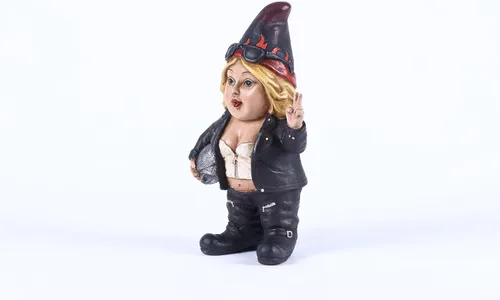 Vista 2 de Mujer Biker Gnomo con casco - Estatua de gnomada