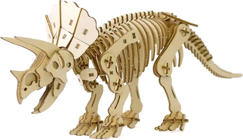 Vista 11 de Rompecabezas 3D de dinosaurio de madera Stegosaurus - Divertidos kits de manualidades de madera para manualidades, regalo ideal para cumpleaños