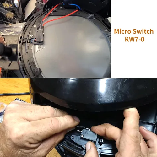 Vista 2 de Paquete de 2 microinterruptores KW7-0 para freidora de aire XL Power XL Vortex 16A 125V/250V Snap Action Switch, Normally Open 3 Pins 1NO 1NC