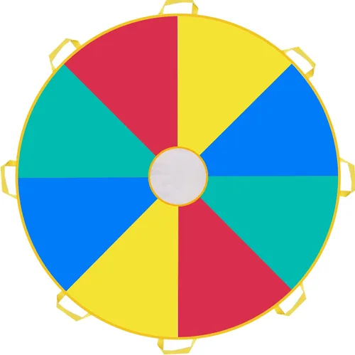 Vista 10 de Paracaídas con asas de 6 pies, 8 pies, 10 pies, 12 pies, 16 pies, 20 pies, juegos de paracaídas para juegos de equipo al aire libre, también se