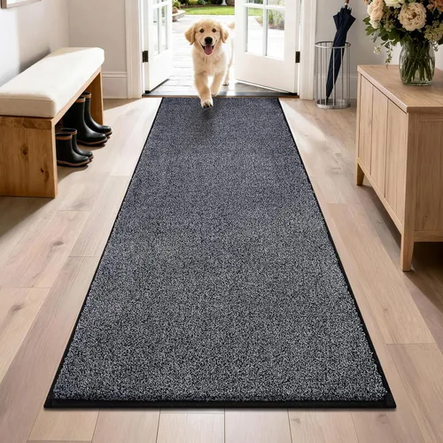 Vista 67 de PURRUGS Tapete para puerta con atrapamiento de suciedad, 20 x 31.5 pulgadas, antideslizante, lavable a máquina, tapete para puerta de perro, tapete