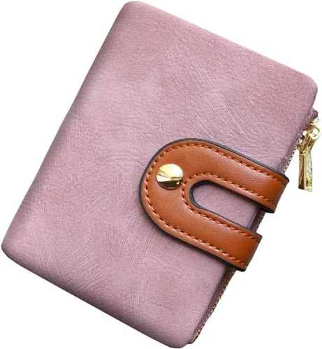 Vista 22 de AOXONEL Cartera pequeña de cuero plegable Rfid para mujer, con cremallera, bolsillo para tarjeta de identificación, delgada, compacta y delgada