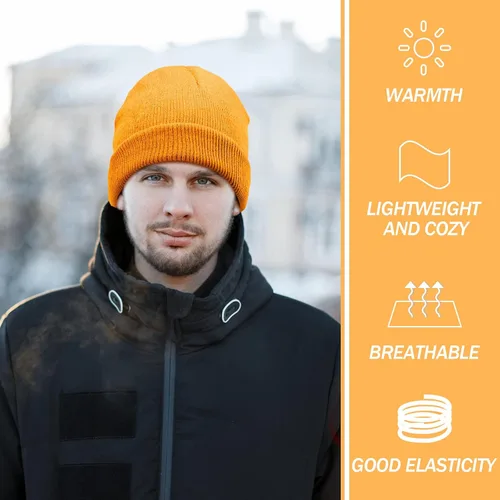 Vista 4 de Paquete de 16 gorros de invierno a granel para clima frío, unisex, gorro cálido para hombres y mujeres, conducir, ciclismo, senderismo, patinaje