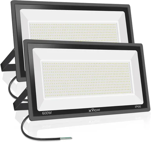 Vista 10 de XYCN Paquete de 4 reflectores LED de 100W, luz de inundación exterior impermeable IP66, luces de seguridad exteriores súper brillantes de 12500LM