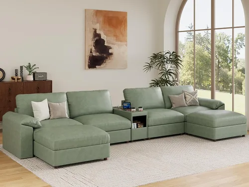 Vista 104 de EASE MOOSE Sofá modular seccional, sofá en forma de U para sala de estar Beige