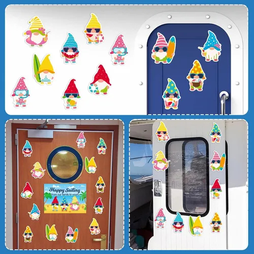 Vista 5 de 12 piezas de decoraciones grandes para puertas de crucero, imanes magnéticos de playa de verano, crucero, refrigerador, buzón de automóvil