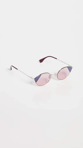 Vista 4 de Fendi Gafas de sol estrechas para mujer, rosaazul, talla única