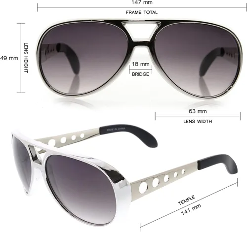 Vista 4 de zeroUV Gafas de sol de aviador grandes King of Rock & Roll