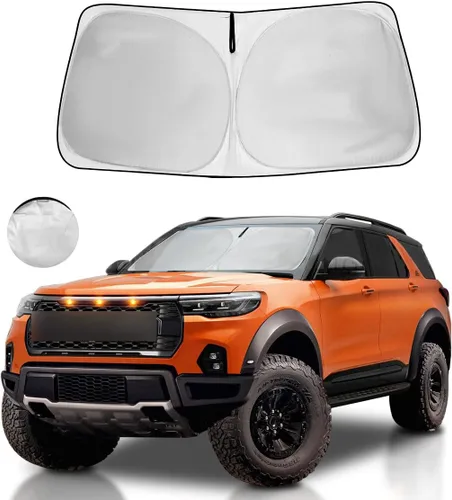 Vista 37 de Parasol para parabrisas, 4 capas, parasol para ventana delantera, bloquea los rayos UV, mantiene el automóvil más fresco
