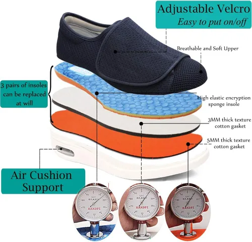 Vista 3 de Mei MACLEOD Zapatos de caminar para mujer con ancho ancho ancho ligero con amortiguación de aire, zapatos casuales para correr y correr para pies