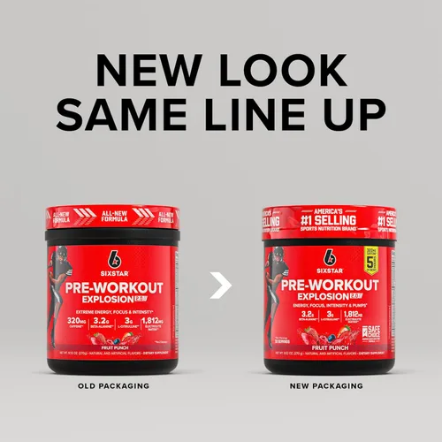 Vista 2 de Six Star Polvo de preentrenamiento para hombres y mujeres, ponche de frutas (30 porciones) - Bebida en polvo de energía Preworkout Explosion 2.0
