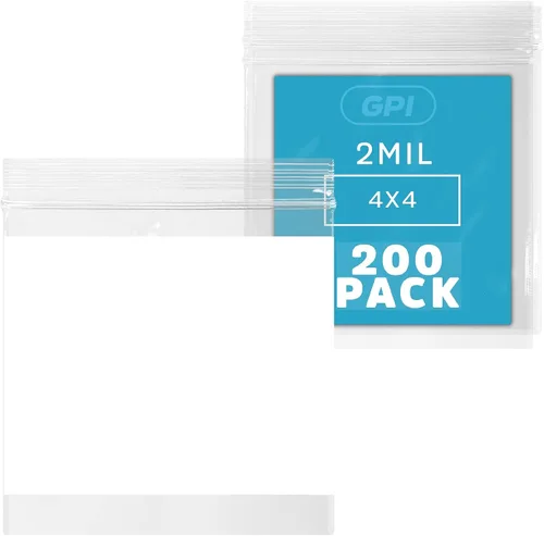 Vista 26 de GPI - Mini bolsas con cremallera de 1 x 1 pulgada, paquete de 100 bolsas de plástico transparente con cierre con cremallera con bloque blanco