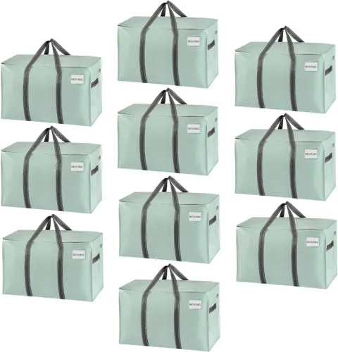 Vista 24 de VENO - Paquete de mudanzas, cajas de almacenamiento para embalaje universitario con tapas alternativas, para dormitorio, extragrande, asas